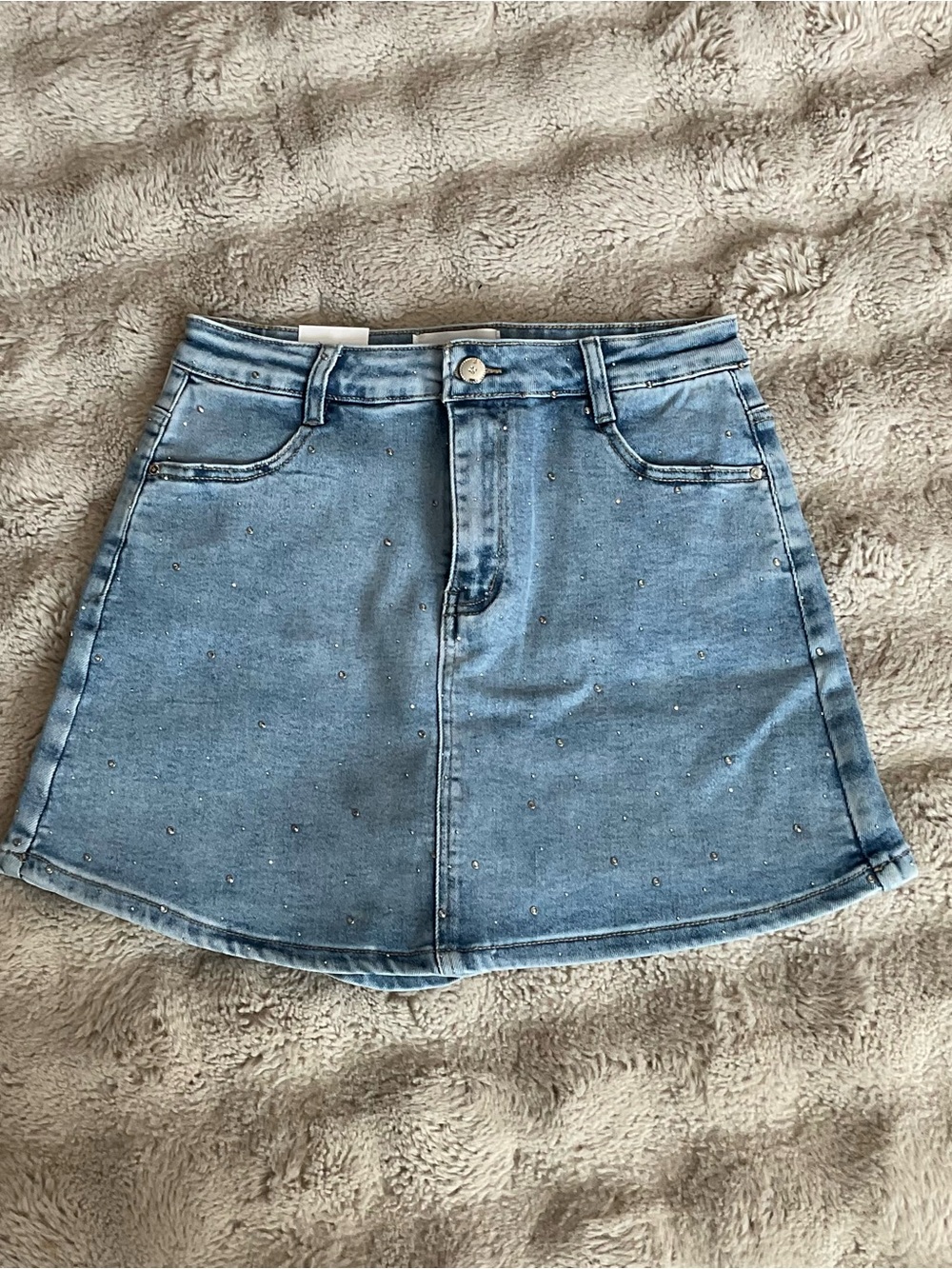 Denim & Sparkle Mini Skort